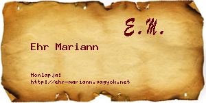 Ehr Mariann névjegykártya