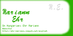 mariann ehr business card
